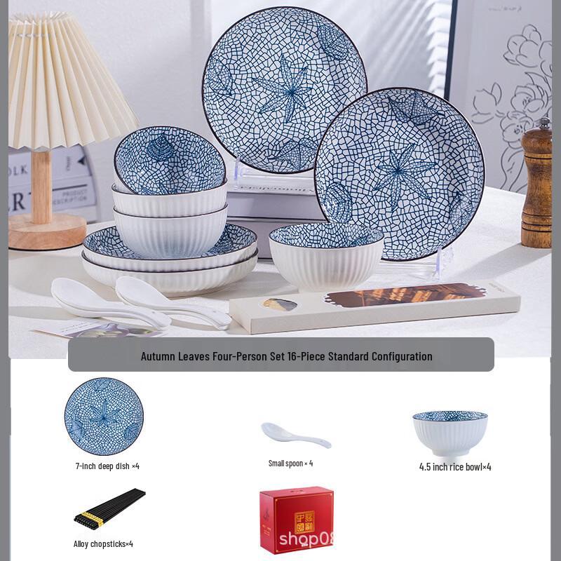 Jingdezhen 16-Piece Bone China Dinnerware Set