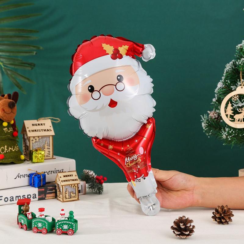 5PCS/Pack Christmas Balloon Assorted Handheld Santa Snowman Elk Gingerbread Man DIY Party Decorating Prop Christmas Supplies ZYF