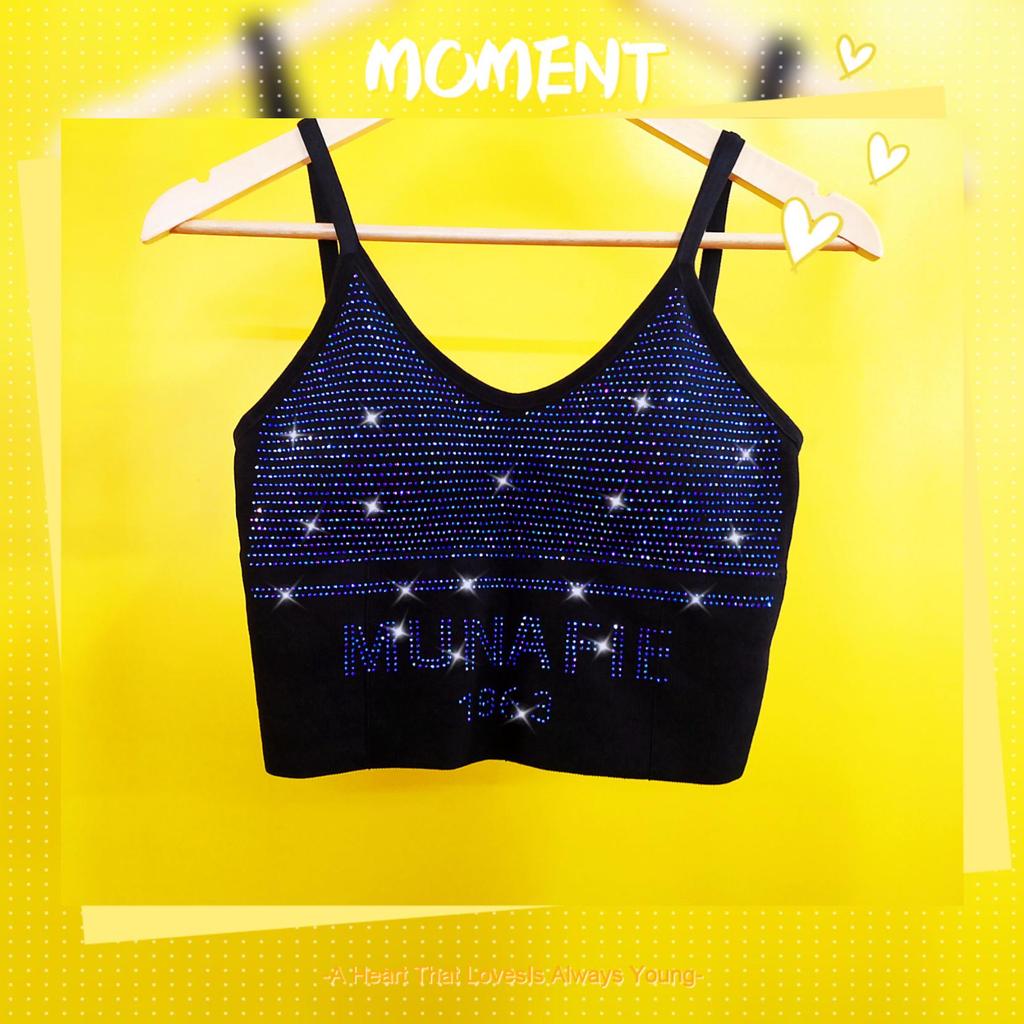European & American Rhinestone Camisole: Seamless Spring/Autumn U-Back Vest.