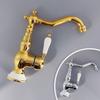 Brass Gold Bathroom Basin Sink Faucet Deck Mounted Single Handle Hot and Cold Water Mix Tap Golden Faucets Chrome EL2189