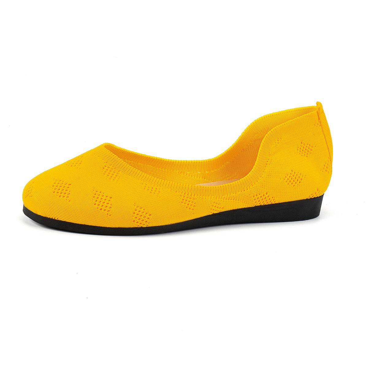 

Women Flat Shoes 2024 Spring Summer Autumn New European and Large Round Toe Sole Single Flats Women Shallow Mouth Casual Shoes 43 жовтий