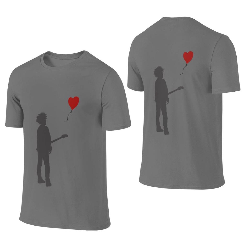 Robert The Cure Smith X Banksy T-shirt Reversibile Business Casual Stile Coreano Collo a Coste Pigro Maglietta Basic