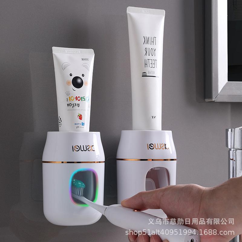 

Гаджет для зубной пасты, автоматическая выдавливающая машина, стойка для хранения, настенный держатель для ленивых зубных щеток, детская стойка без проколов Rose Gold Affordable luxu