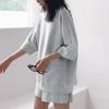 Women Casual T-Shirt Blouse Top Suit Sets Plain Holiday Short Pant