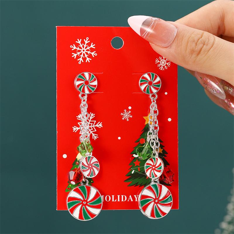 2025 New Fashion Christmas Collection Earrings Elk Shining Rhinestone Earrings Women's New Year Charm Temperament Jewelry