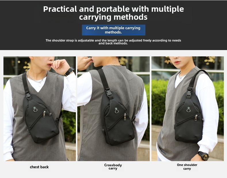 Men's Waterproof Leather Chest and Shoulder Bag