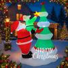 7.8FT Xmas Holiday Inflatable Yard Decor Santa Elf Decorating Tree LED Lit Christmas Decoration Toy Supplies Home Ornaments Gift