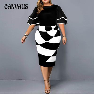 Vestido de verano para mujer Vestidos de cadera de gran tamaño con estampado digital