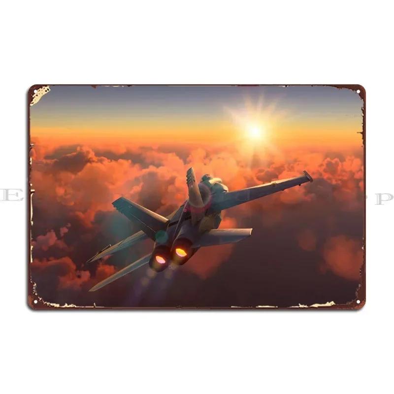 Aircraft Sunset Metal Plaque Vintage Club Designing Create Poster Tin Sign Poster 20x30cm(7.8x11.8inch)