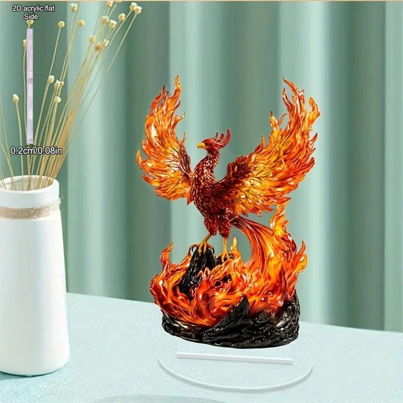 2D Flat Acrylic Phoenix Myth Decoration, Indoor and Outdoor Decoration - No Battery/electricity Required, Free Day Decoration, Shop Decoration, Du