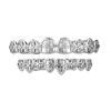 New Arrival 8 Teeth Grillz Leaf Shape Mirco Pave Zircon Braces Cool Big Gold Grillz Vampire Halloween