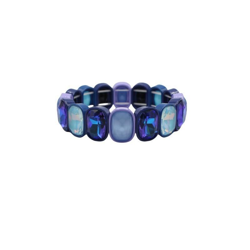 Elegant Geometric Enamel Bracelet With Crystal Accents Women Alloy Fashion Jewelry