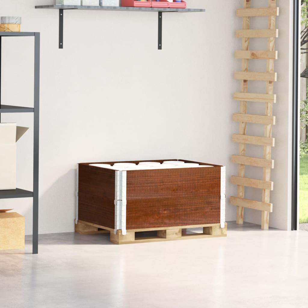 Pallet Top Frame Set 2 Pcs Brown 80 X 60 Cm Solid Pine Wood