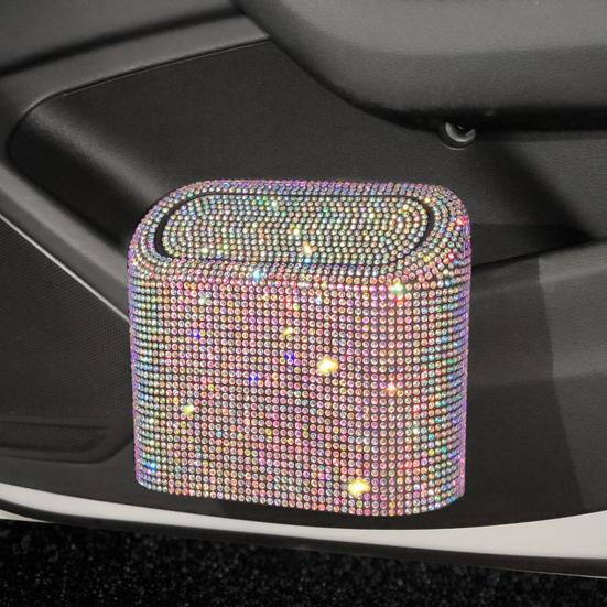 Pratico cestino per auto glitter compatto per raccogliere oggetti