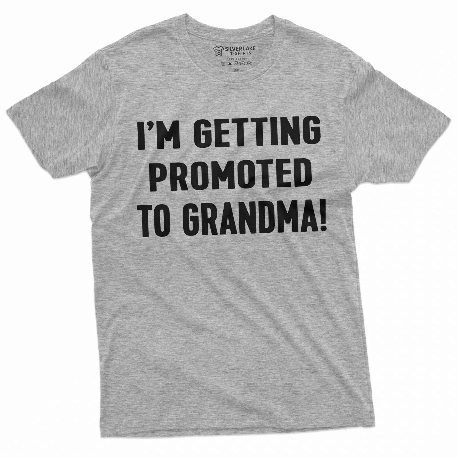 New baby announcement mom getting promoted to Grandma Shirt gender reveal tee S