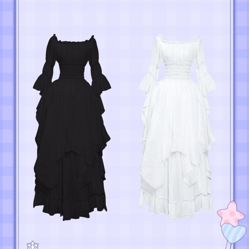 Hs7001 Qita Renaissance Costume With Polyester Fabric Unisex Medieval Halloween Dress For Game Anime Role Play Sizes S-xxl)