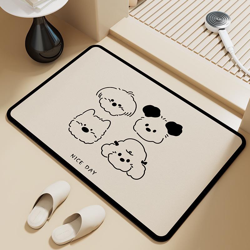 Cartoon Diatom Mud Quick-Dry Anti-Slip Bathroom Floor Mat