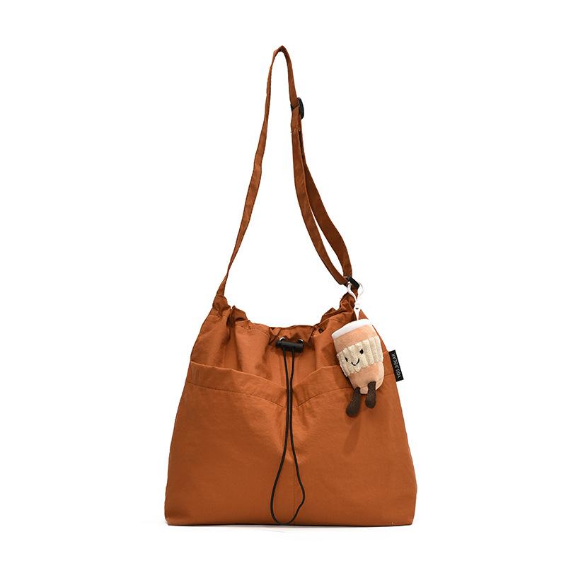 Women's Solid Color Tote Bag Wide Shoulder Strap Shoulder Bag Crossbody Bag
