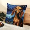 Catoon Starry Sky Dog Cushion Cover Soft Short Plush Pillow Cover Smooth Cozy Texture Aesthetic Cushion Case Home Decor