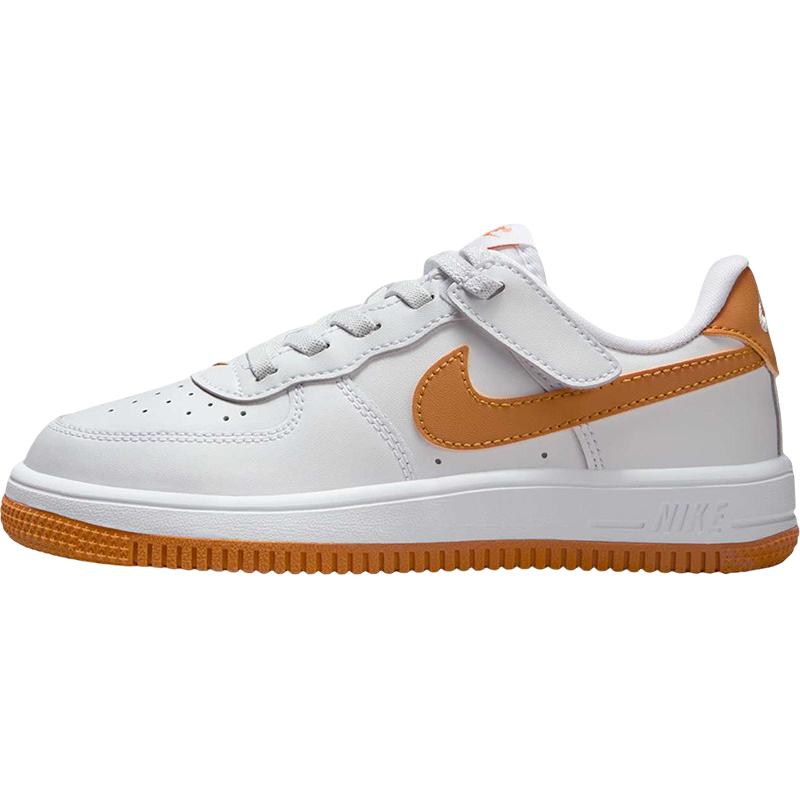 

Nike Air Force 1 Устойчивые к истиранию Низкие Скейтбордические Кроссовки Бело-Оранжевые Детские FN0237-122 31
