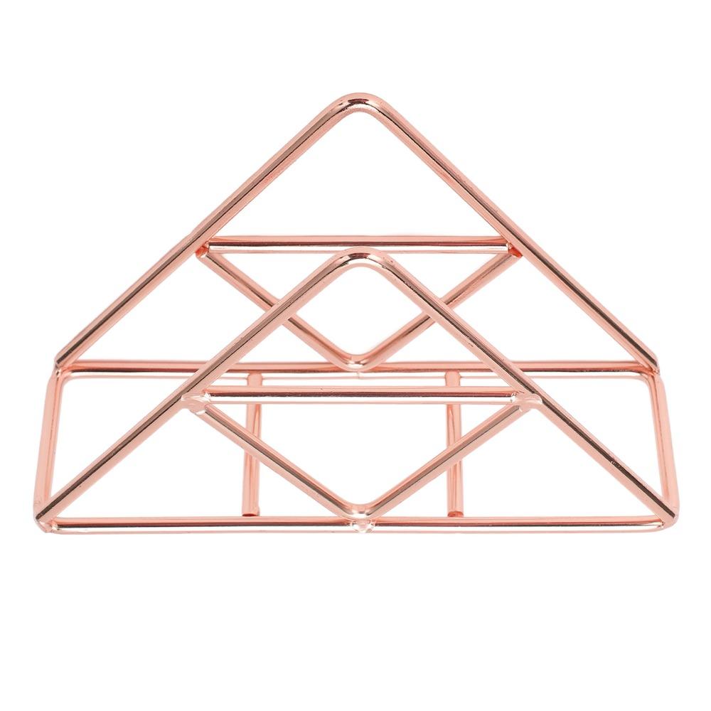 Rose Gold/Gold Napkin Holder Triangle Decorative Metal Paper Napkin Holder Elegant Metal Wrought Iron Iron Napkin Holder