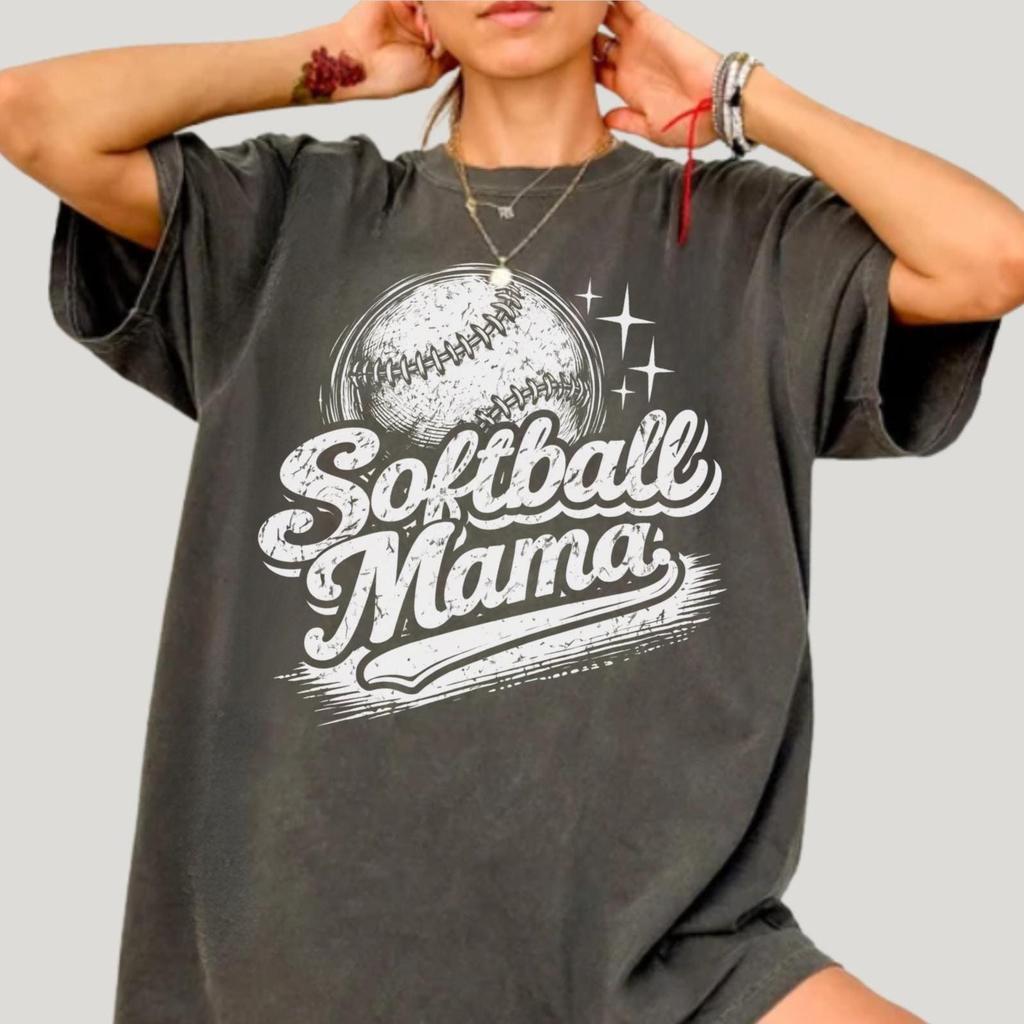 Softball Mama T-Shirt, Comfort Colors Softball Mom Shirt, Game Day Tee, Sports Fan