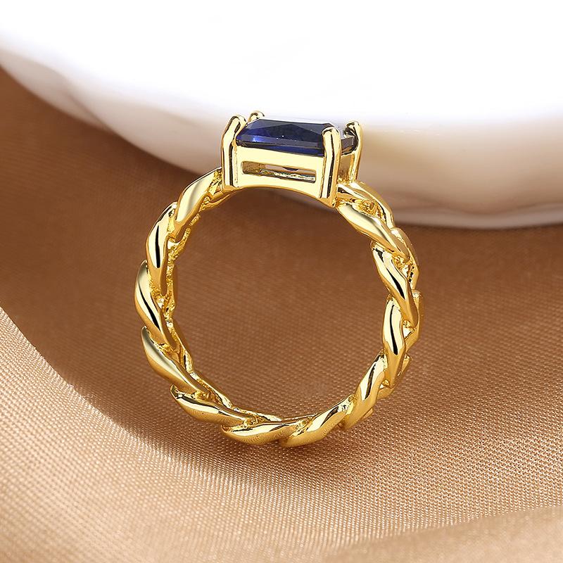 Lindon Classic Copper Alloy Zircon Ring Ladies Jewelry Wedding Promise Party Gift