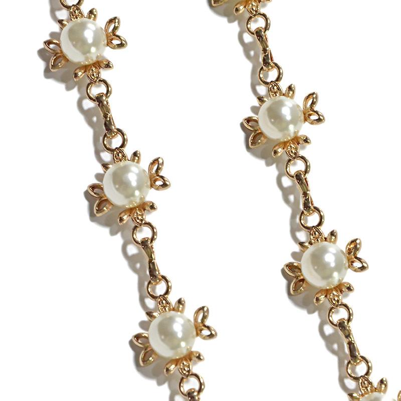 Women's new metal waist chain - cross-border fashion pearl inlaid belly dance chain belt
