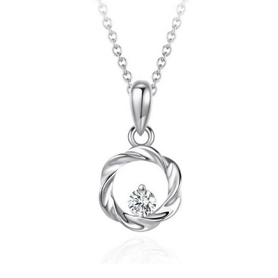 Sterling Silver Mobius Strip Necklace - Elegant and Versatile Silver Clavicle Chain Gift for Men and Women. Perfect for Birthdays. Sterling Silver