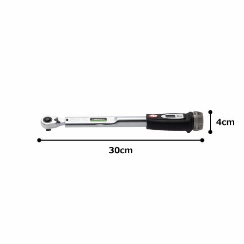 TONE Preset Torque Wrench (Direct Set, Compact Head Type), T3MN50CH-QL, 9.5mm (3/8") Drive, Black, 50N?m