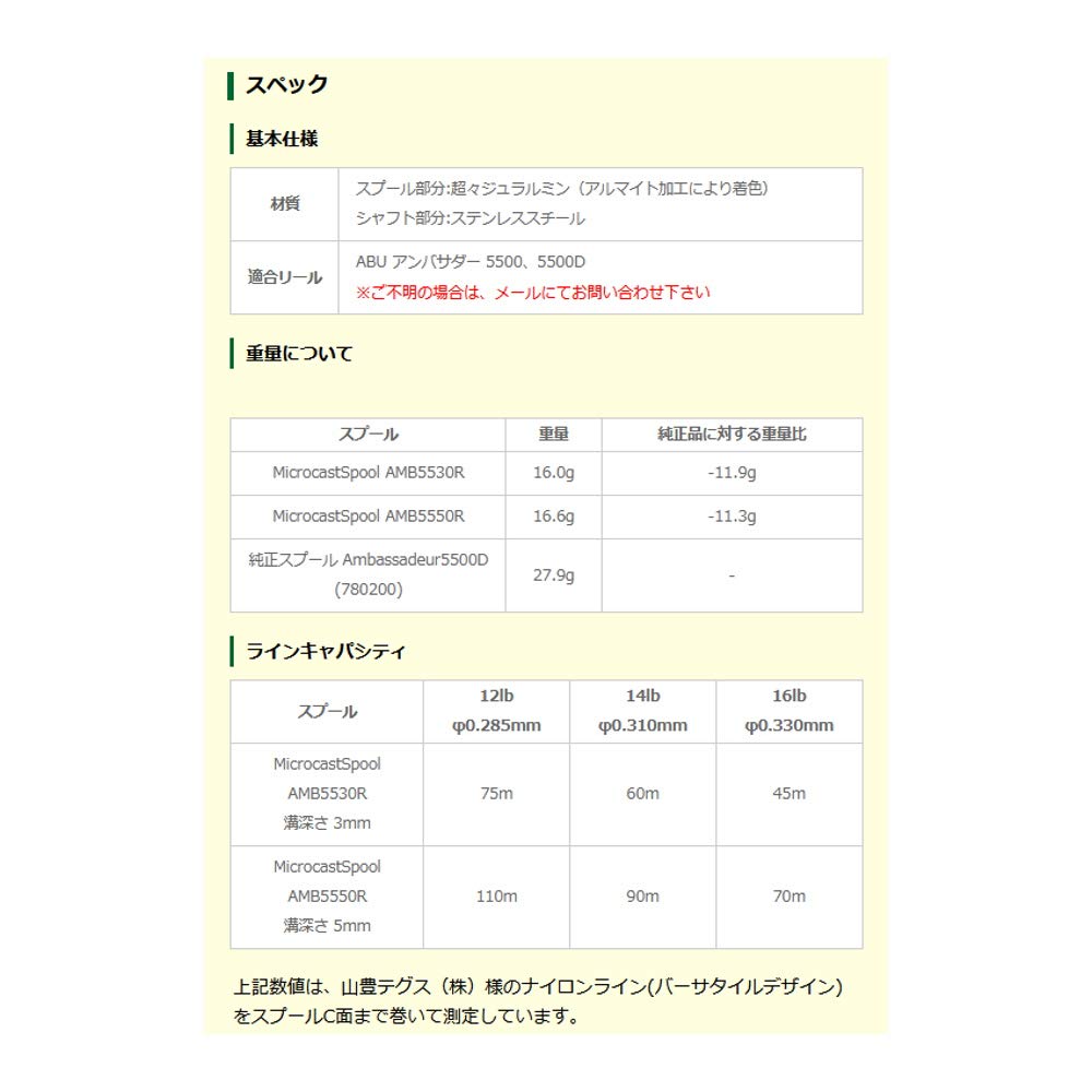 Avail Microcast Spool AMB5530R depth Black (groove 3mm)