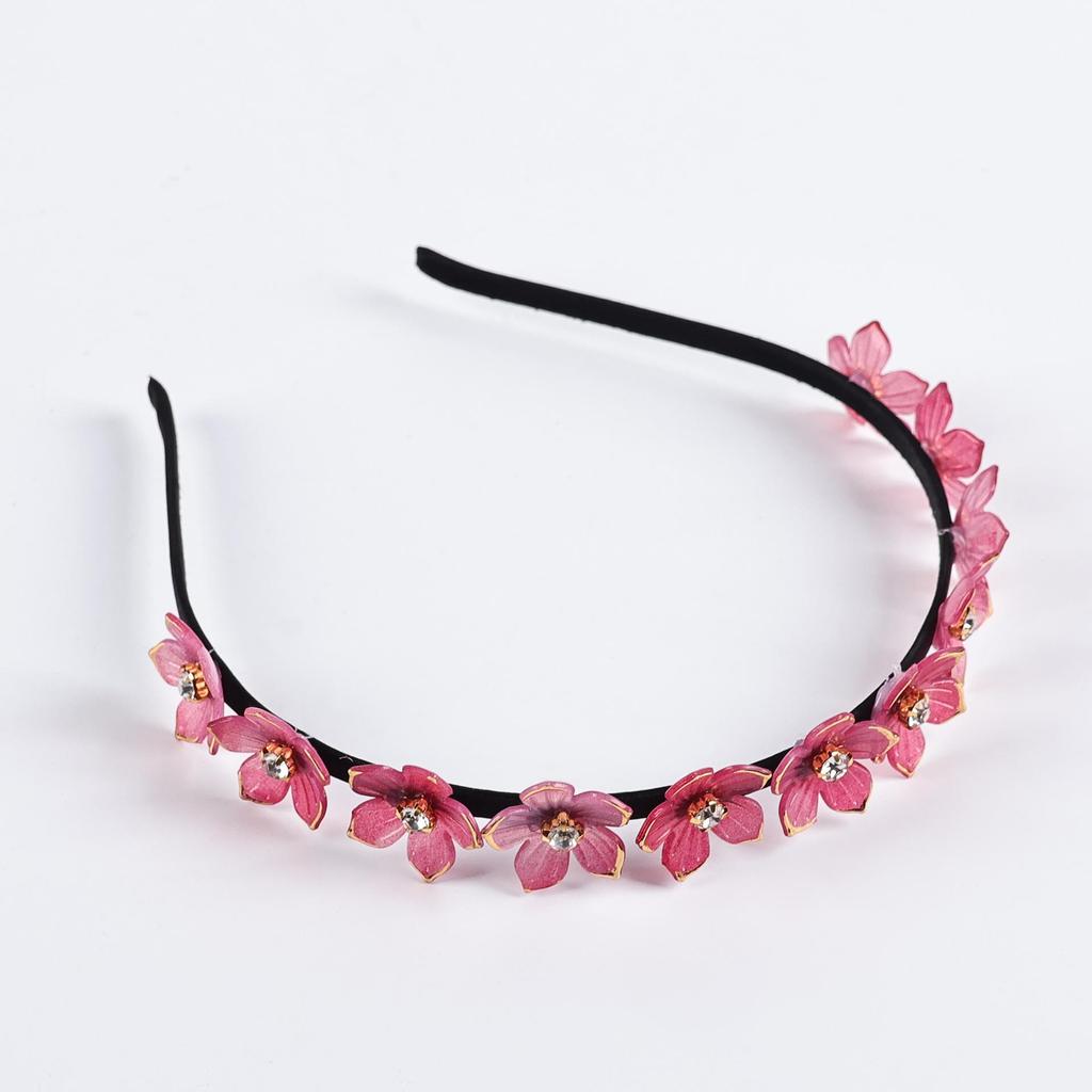 Handmade Braided Rhinestone Flower Headband - Korean Style Hair Accessories for Women and Girls