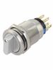 19mm Rotary Push Button Switch Momentary Self Reset 3 Position 2NO2NC 36V 5A Rated Voltage IP66 IK09 Protection Industrial Grade