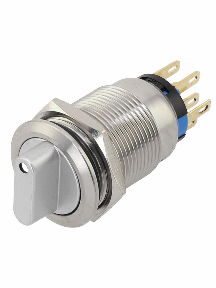 19mm Rotary Push Button Switch Momentary Self Reset 3 Position 2NO2NC 36V 5A Rated Voltage IP66 IK09 Protection Industrial Grade