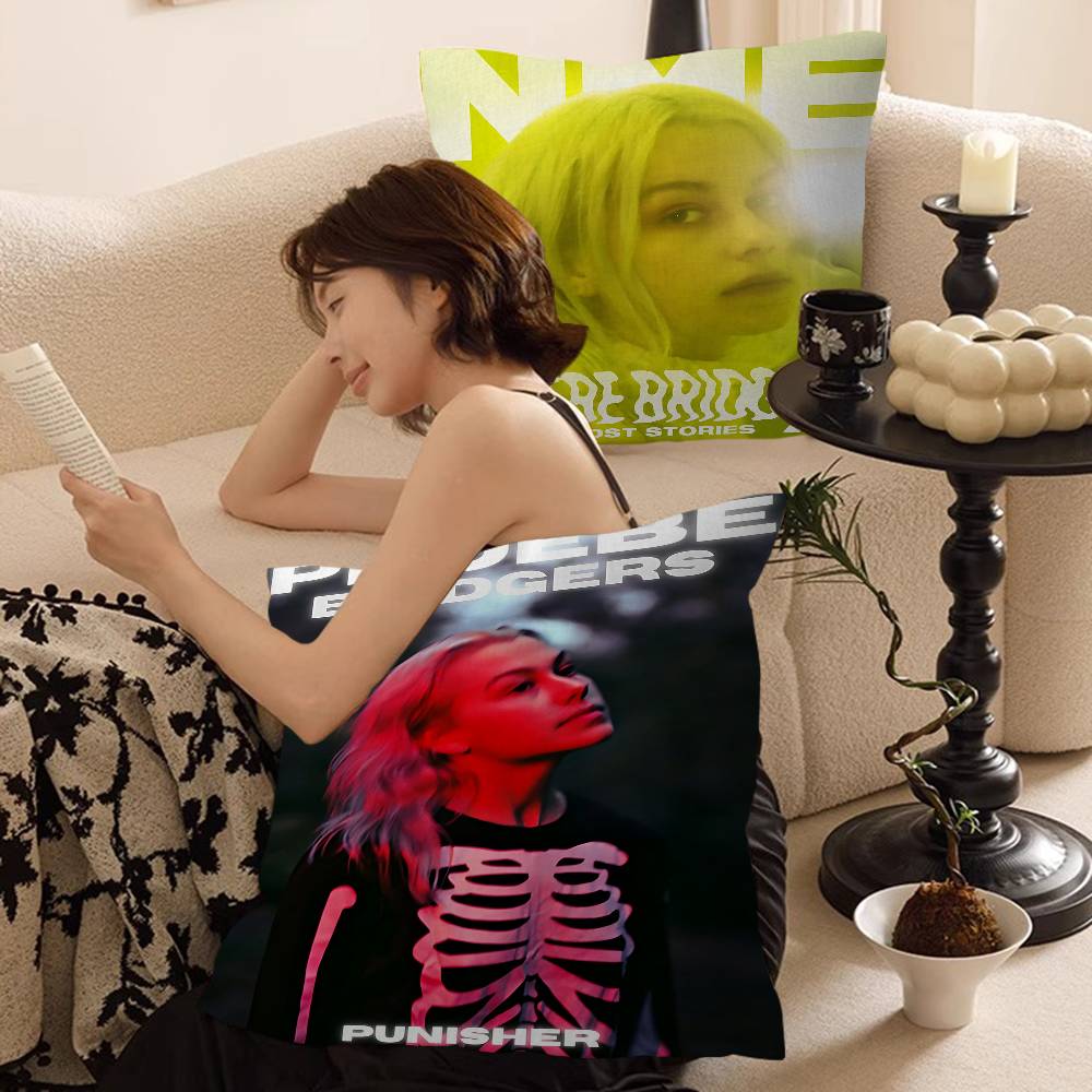 Phoebe Bridgers Music Album Stitch Lucky Dragon Pillow Cover Sofa Cushion Cover Home Room Decoration Children Gift