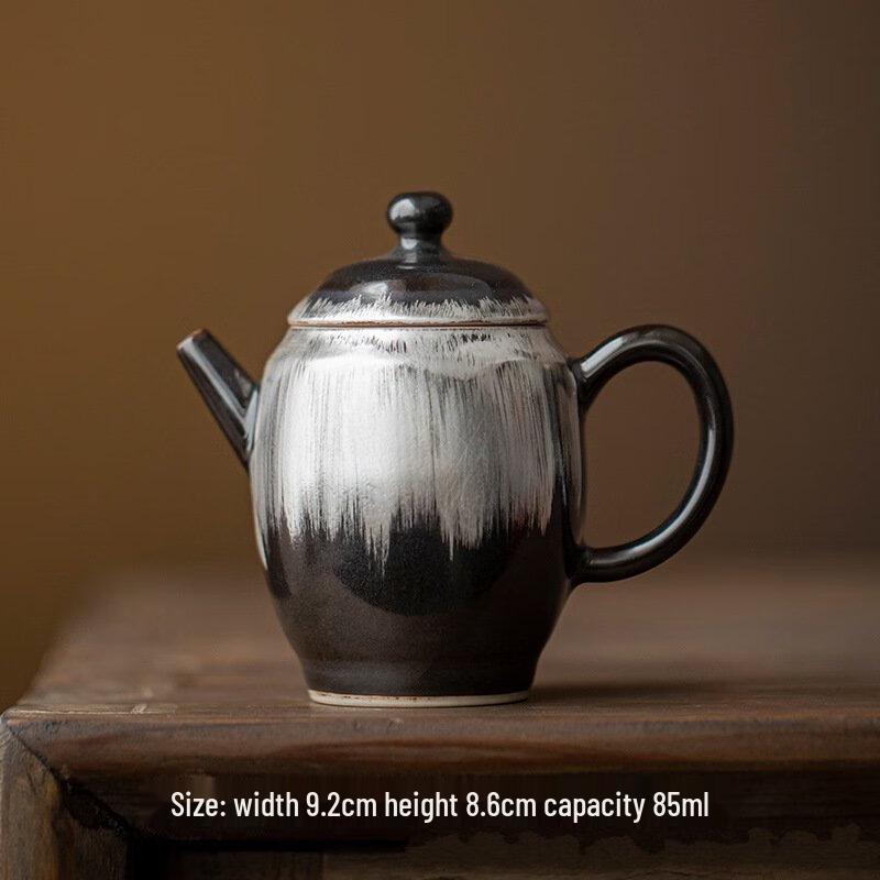 Shangqi Silver-Plated Black Gold Glaze Ceramic Tea Ware
