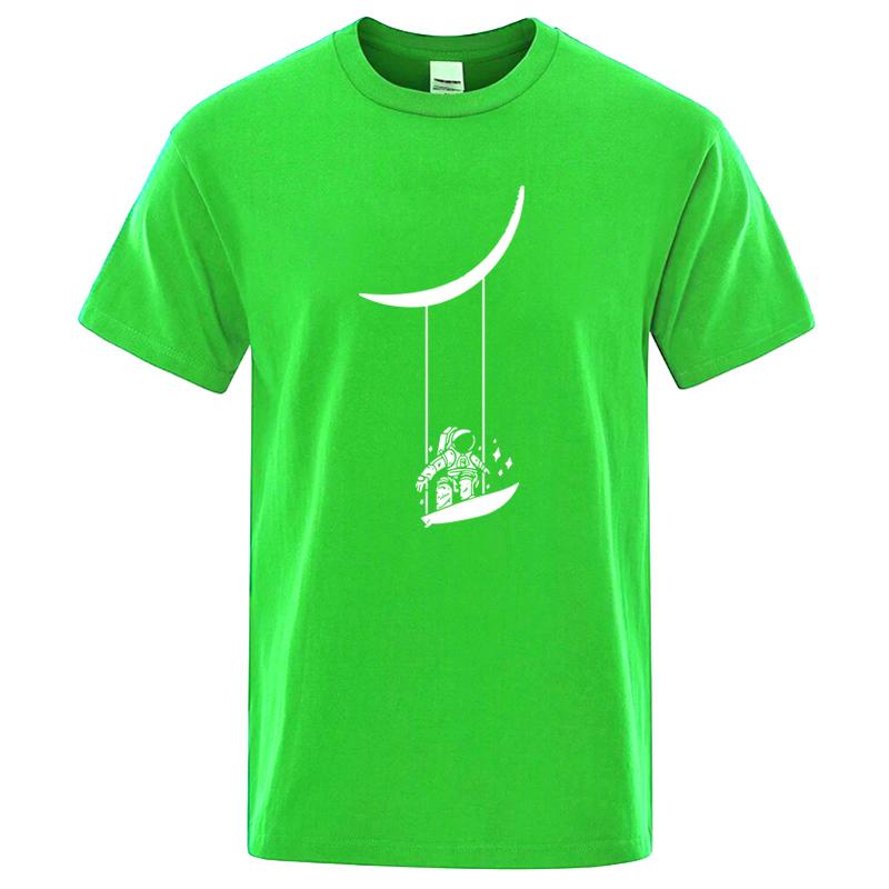 

Summer Mens Tshirt 100 Cotton Short Sleeve Funny Astronaut Print Men Top Casual Loose Tee Shirts Mens Oneck Male Tshir 4XL