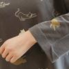 Women's Pajamas Top and Bottom Set Room Wear Room Wear Cat Pattern Long Sleeve Cotton Cute Elegant Soft