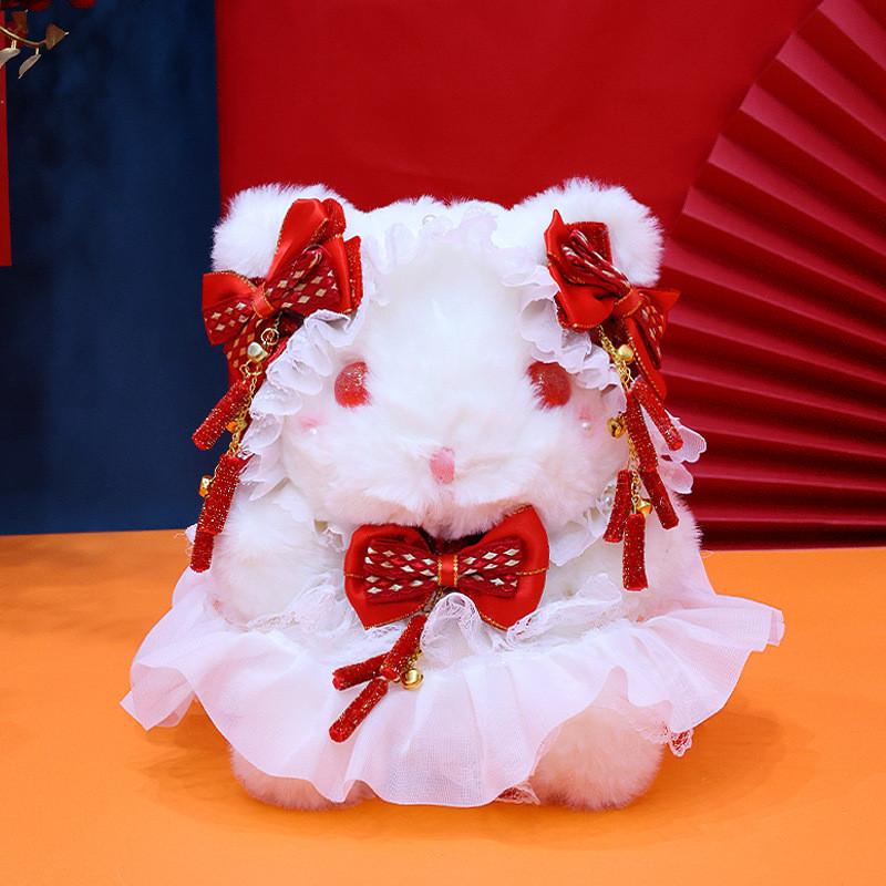 Adorable Lolita Bunny Plush Toy Soft Short Fur Doll Perfect For Girls Birthday Gift