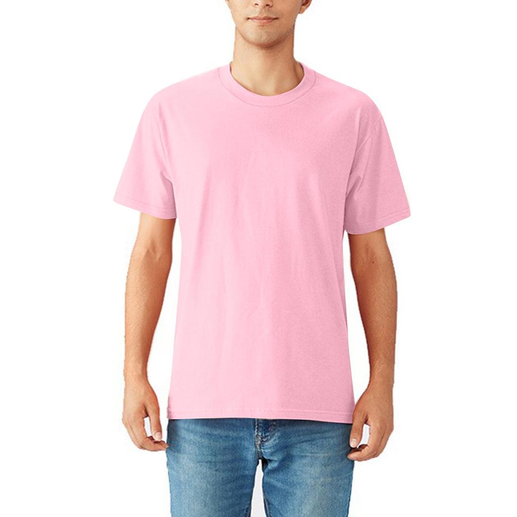 Lockeres einfarbiges Rundhals-T-Shirt gekämmte Baumwolle Herren Kurzarm