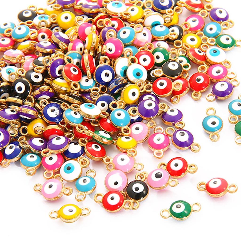 10 ks kovových smaltovaných přívěsků na oči pro náušnicový náramek příslušenství pro výrobu šperků pro vlastní potřebu