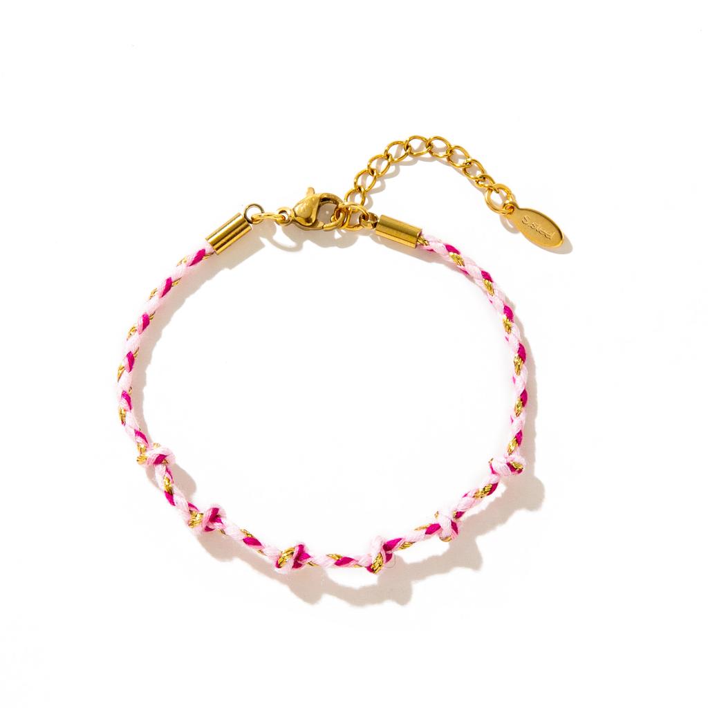 Ins style handmade colorful woven rope bracelet dopamine DIY rope chain gold plating