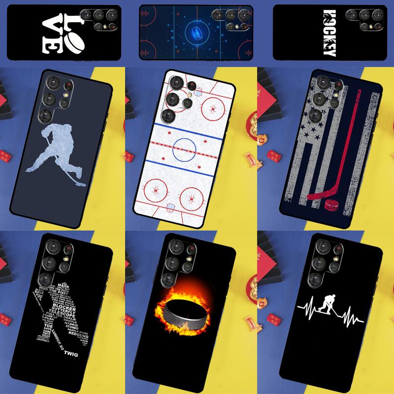 Ice Hockey Puck Phone Case For Samsung Galaxy S25 Ultra S9 S10 S20 S21 FE S22 S23 Plus S24 Ultra Back Cover
