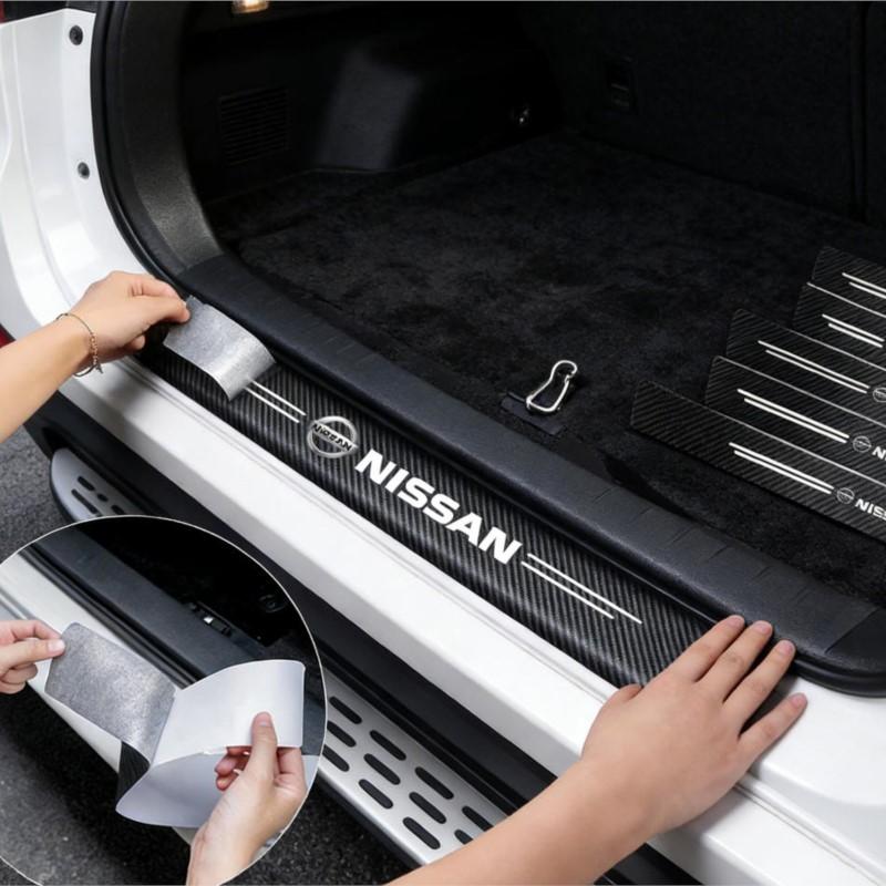 For Nissan Qashqai Versa Leaf Sentra Pulsar Xterra X-trail Nismo Carbon Fiber Automotive Parts Car Threshold Stickers