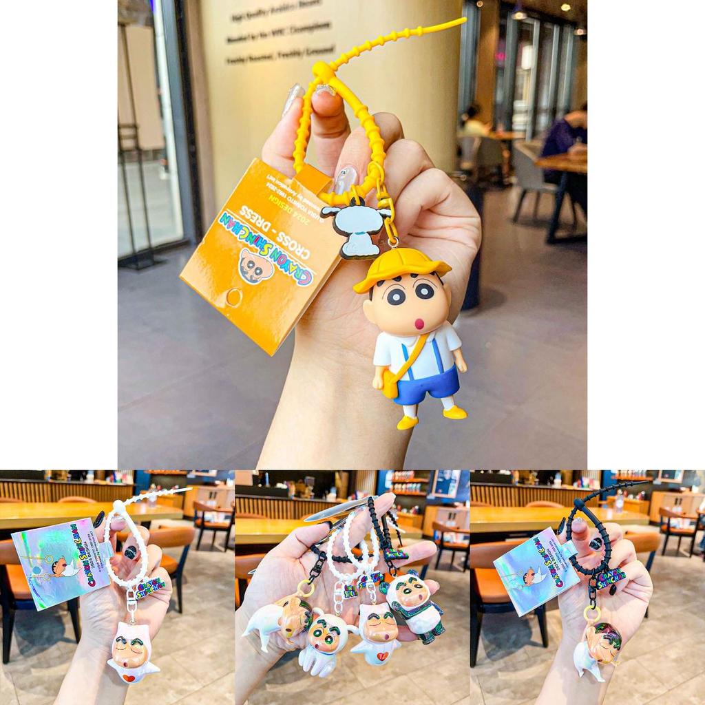 Adorable Crayon Shin-chan Pvc Alloy Keychain Cute Cartoon Pendant For Gifts And Accessories