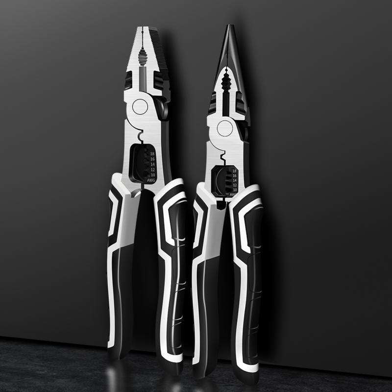 Alicates de Acero para Cables Alemanes de 9" - Alta Dureza, Multifunción, Ahorro de Esfuerzo, de Grado Industrial, de Punta Fina para Uso Doméstico.