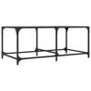  Coffee Table with Black Glass Top, 98.5x50x40 Cm, Steel