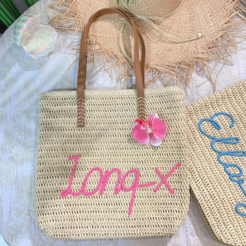 

Hand-woven Large Capacity Straw Woven Bag Single-shoulder Handbag Beach Vacation Commuter Travel Rattan High-quality zipper and inner pocket