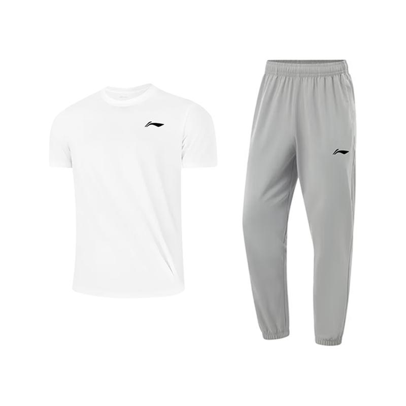 Li Ning Casual Sportswear Unisex White+Coin Gray AHSQ777-2+AKLT541-4 4XL