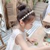 MOMI Flower Ribbon Headband for Kids, Pearl Hair Ornament for Photo Shoots, Graduations, Entrance Ceremonies, and Commemorative Photos (Set of 2)